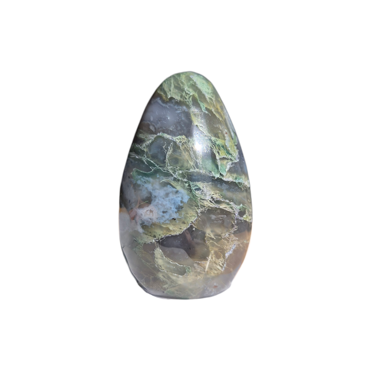 Crystals - Green Moss Agate Polished Egg