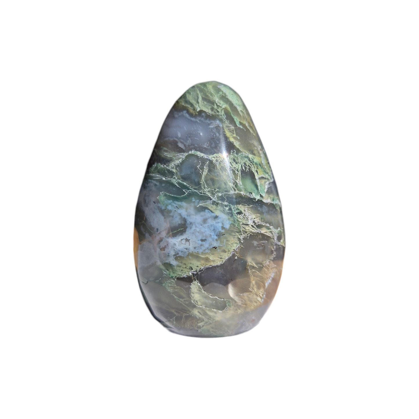 Crystals - Green Moss Agate Polished Egg