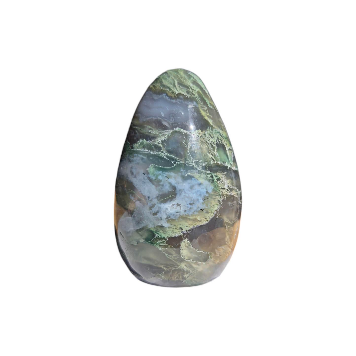 Crystals - Green Moss Agate Polished Egg