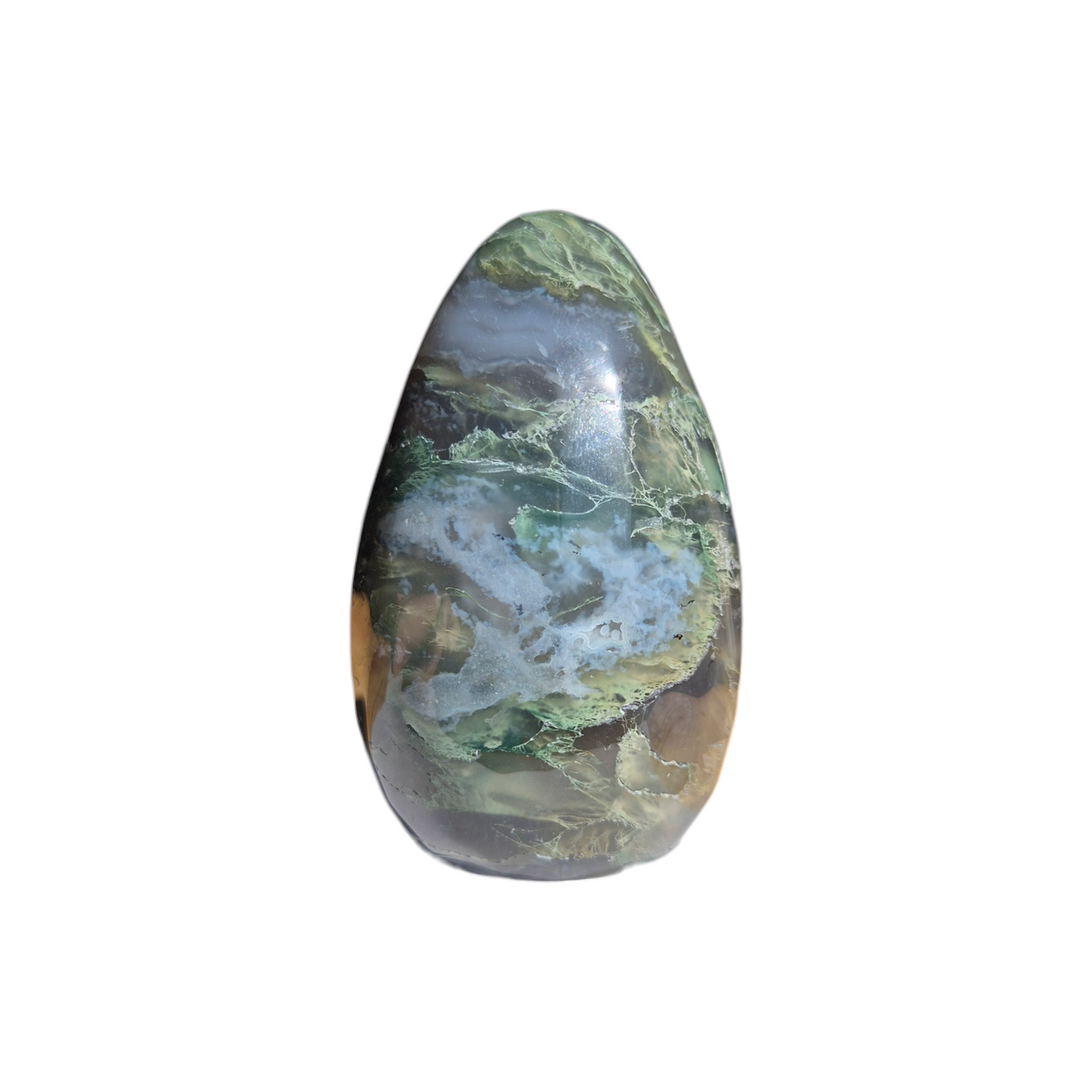 Crystals - Green Moss Agate Polished Egg