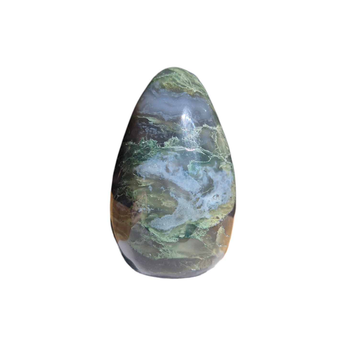 Crystals - Green Moss Agate Polished Egg