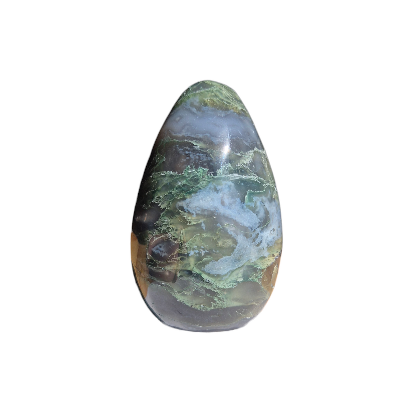 Crystals - Green Moss Agate Polished Egg