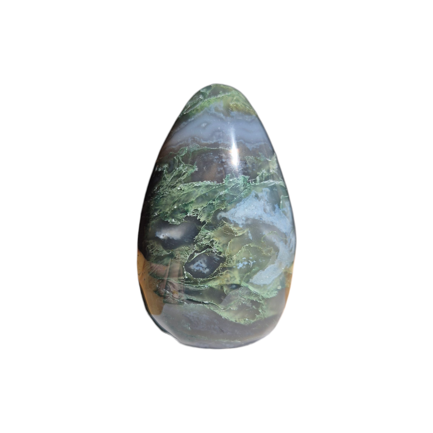Crystals - Green Moss Agate Polished Egg