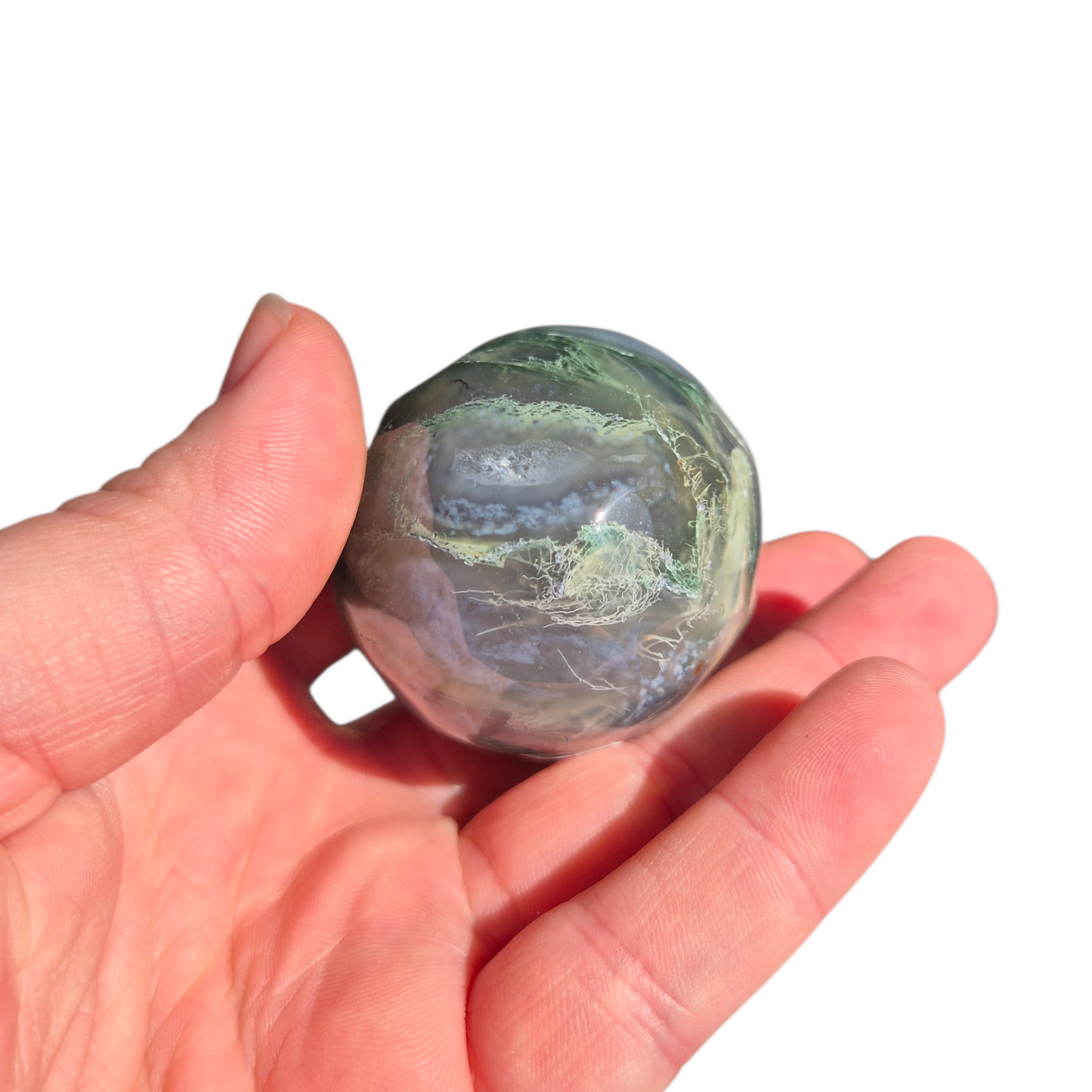 Crystals - Green Moss Agate Polished Egg