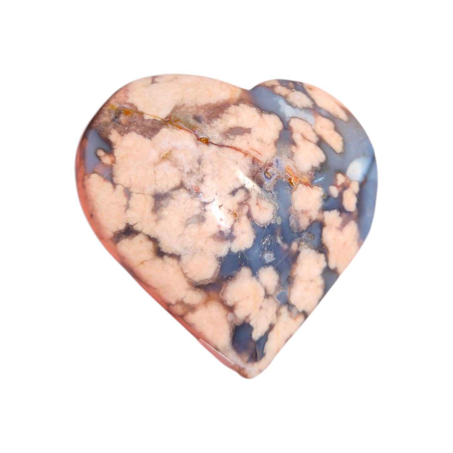 Crystals - Blue Flower Agate Polished Heart