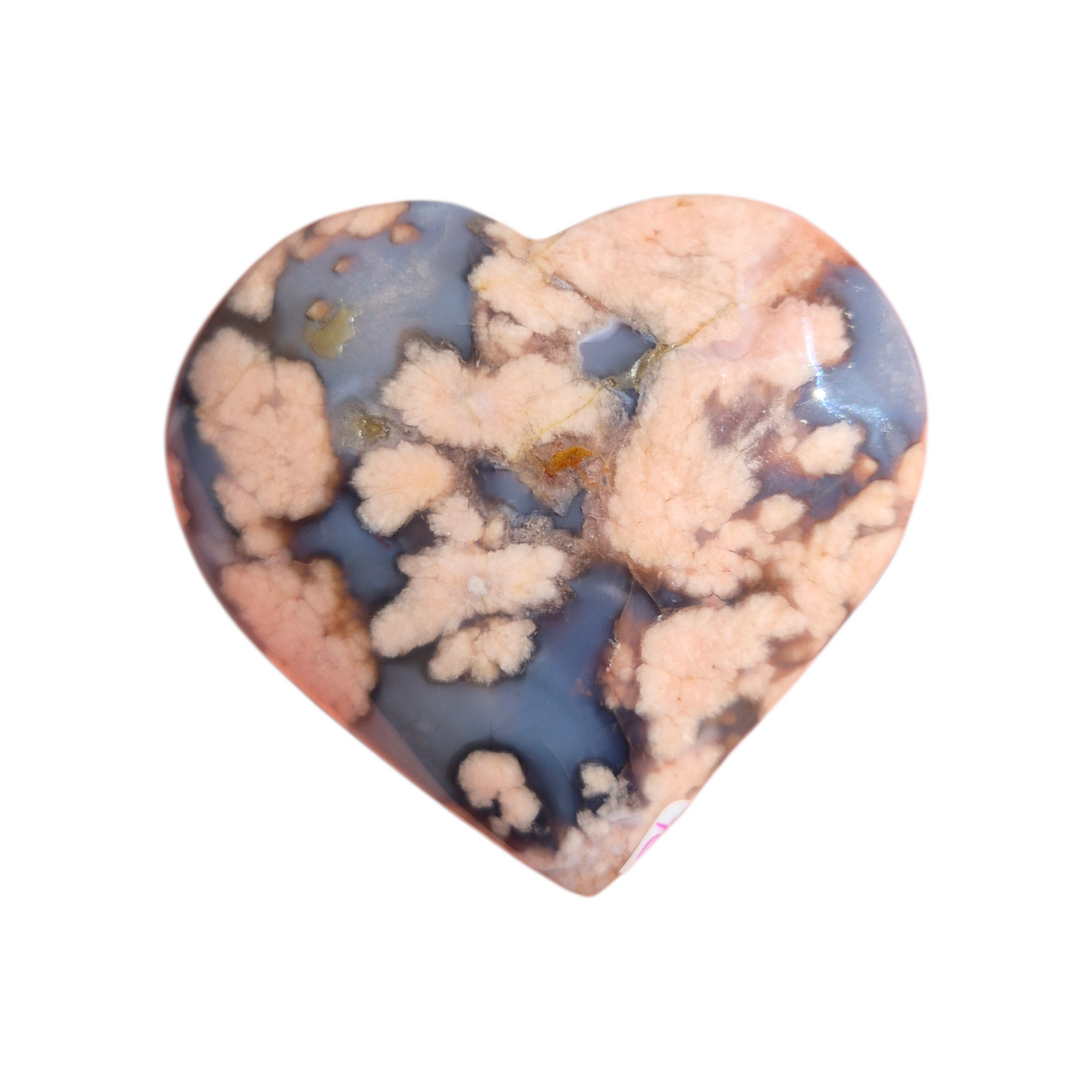 Crystals - Blue Flower Agate Polished Heart
