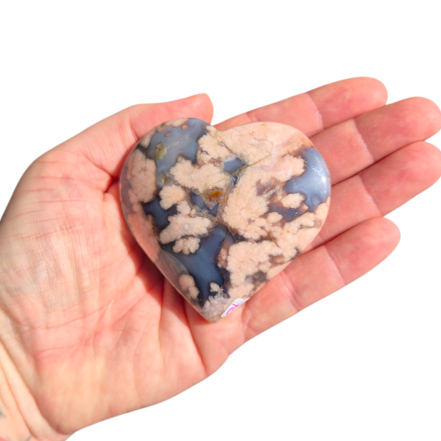 Crystals - Blue Flower Agate Polished Heart