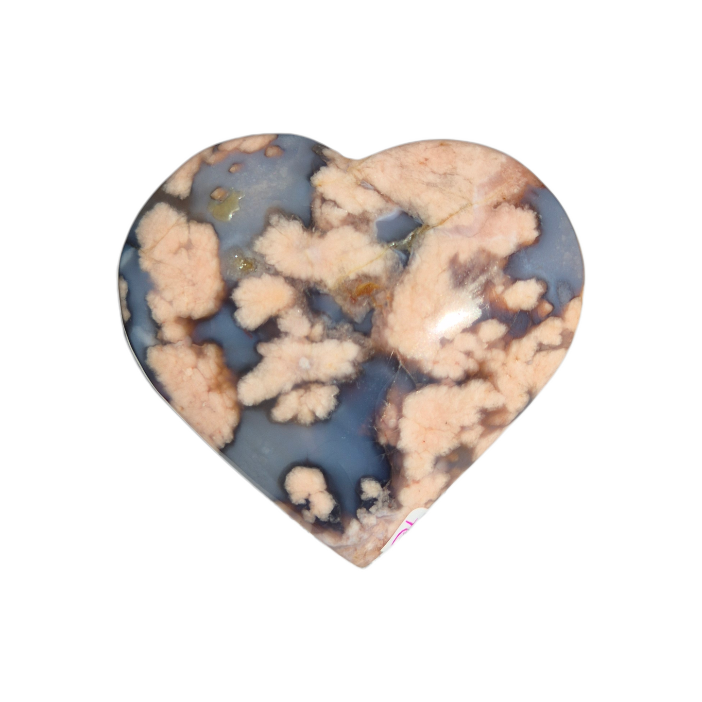 Crystals - Blue Flower Agate Polished Heart