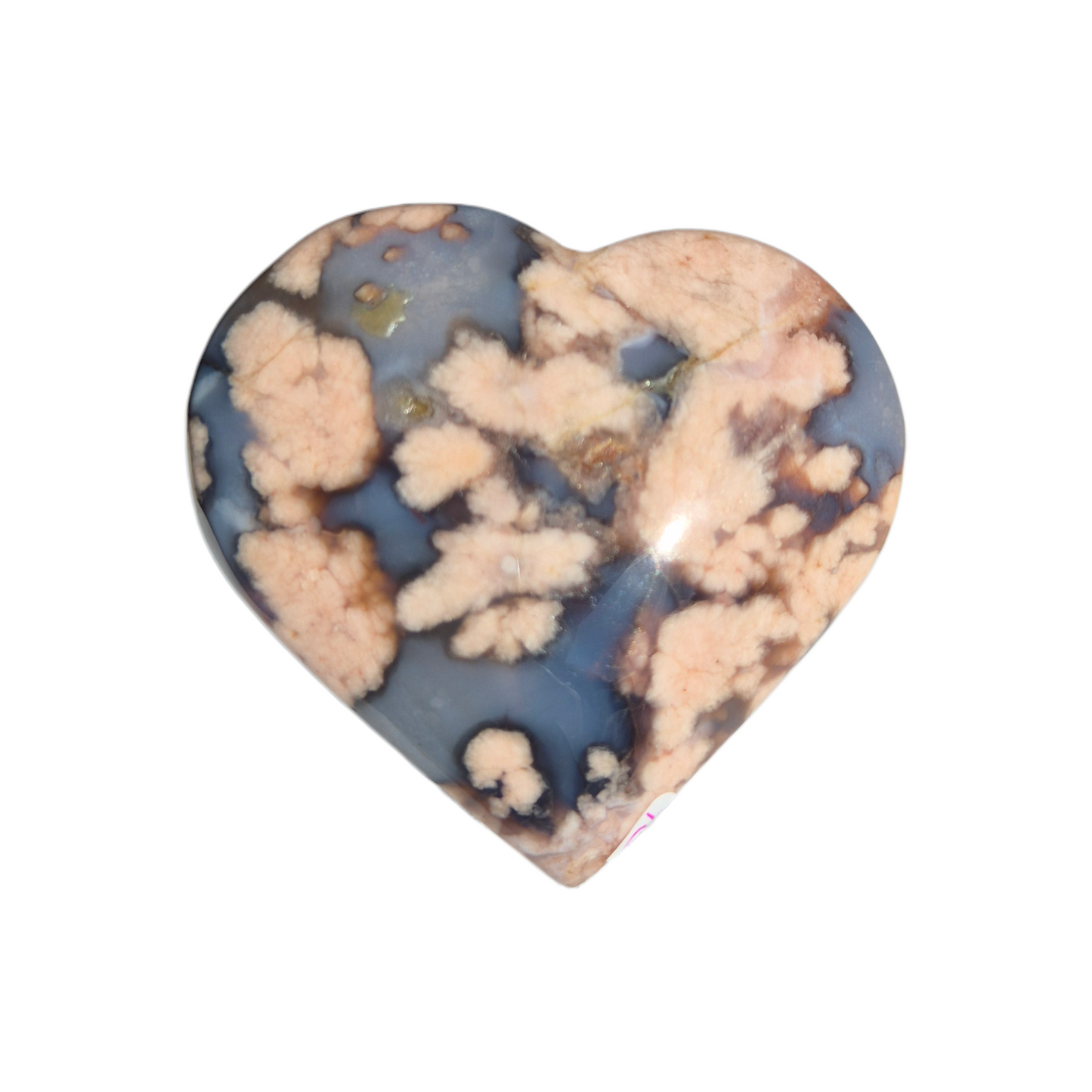 Crystals - Blue Flower Agate Polished Heart