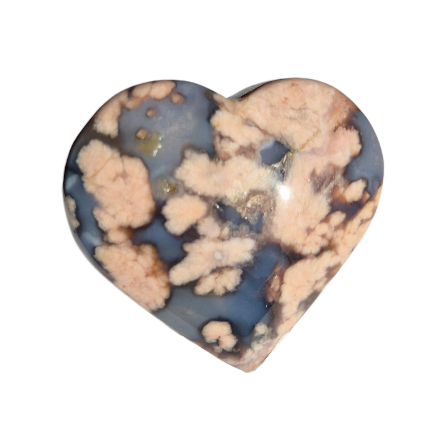 Crystals - Blue Flower Agate Polished Heart