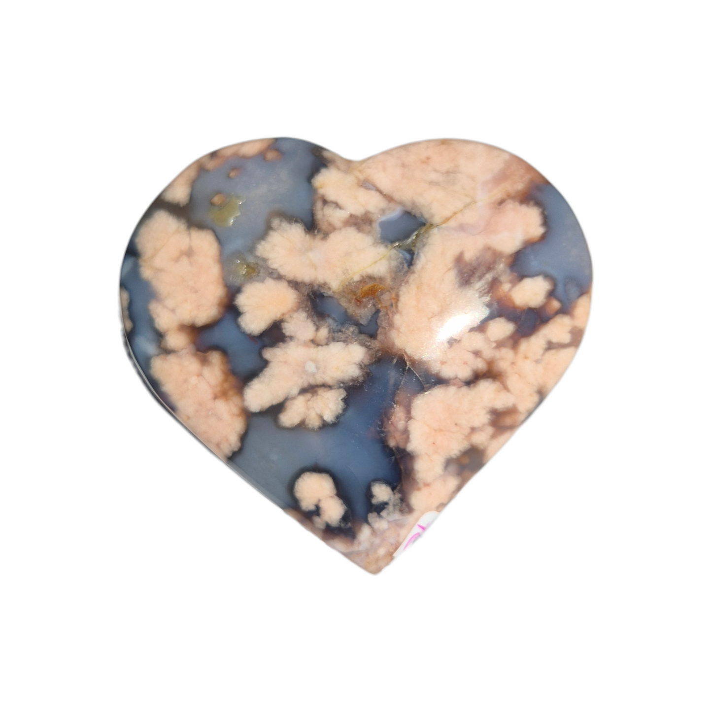 Crystals - Blue Flower Agate Polished Heart