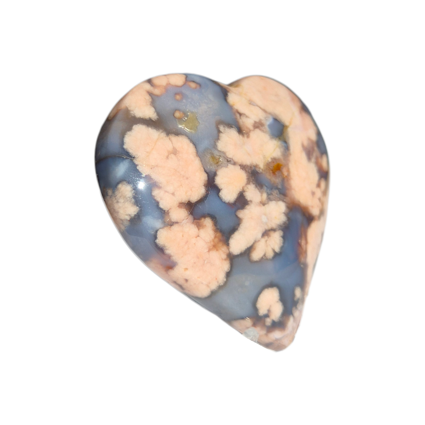 Crystals - Blue Flower Agate Polished Heart