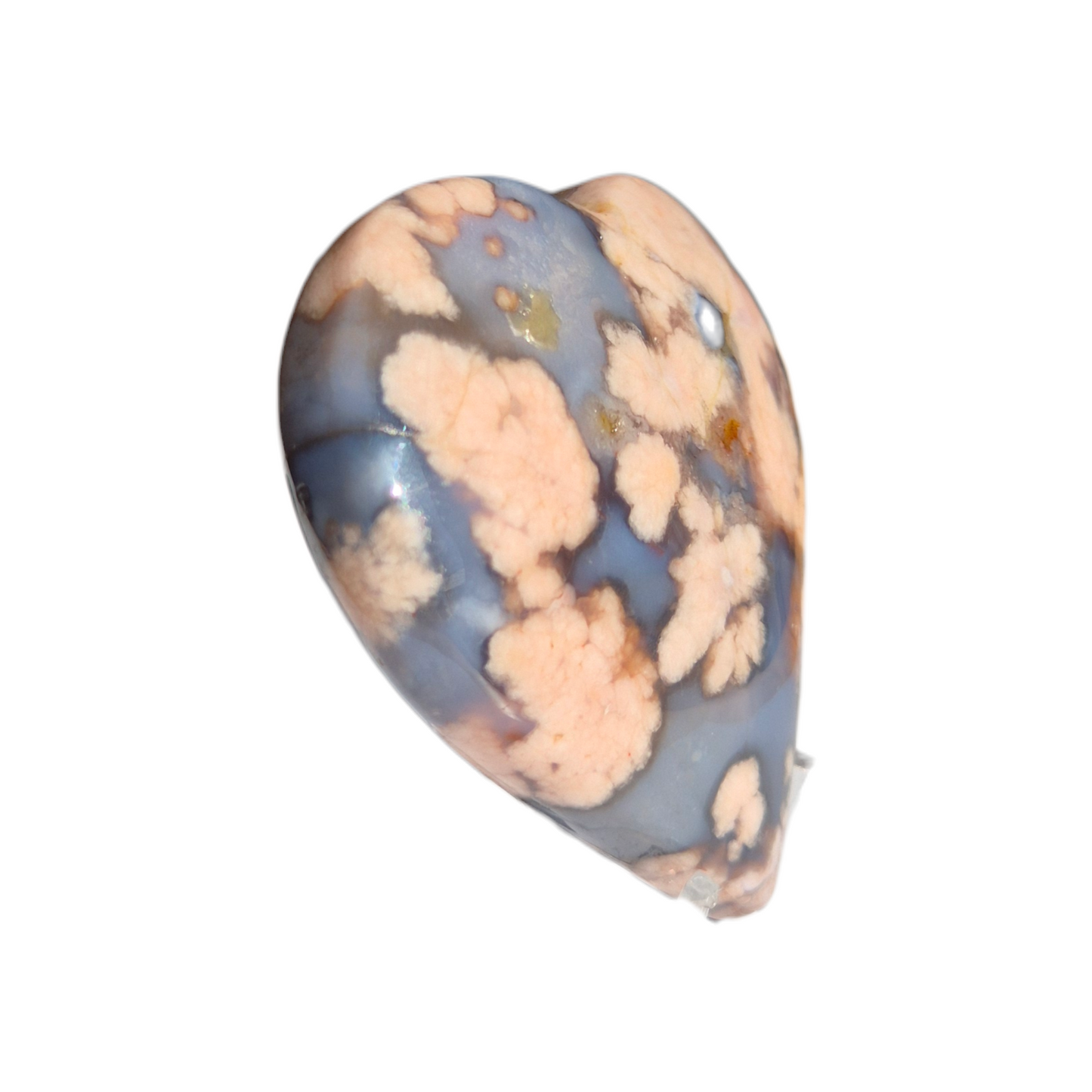 Crystals - Blue Flower Agate Polished Heart