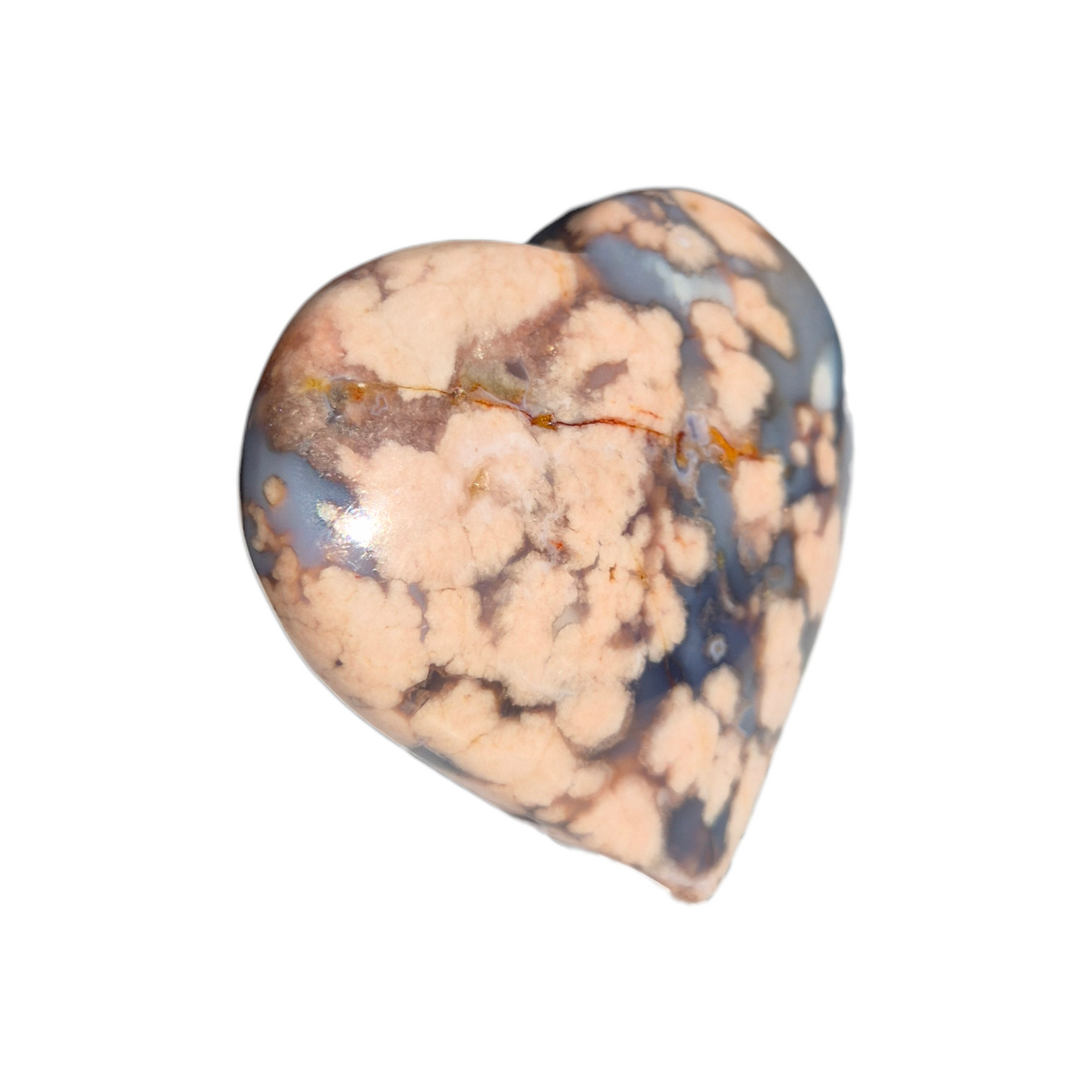Crystals - Blue Flower Agate Polished Heart