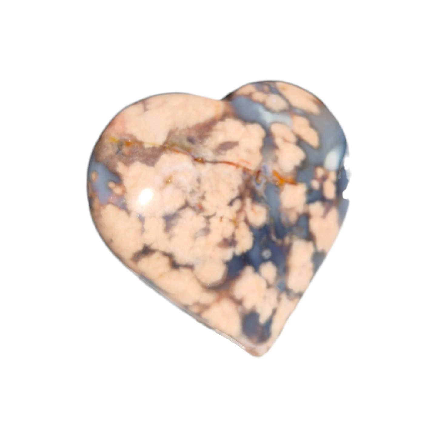 Crystals - Blue Flower Agate Polished Heart
