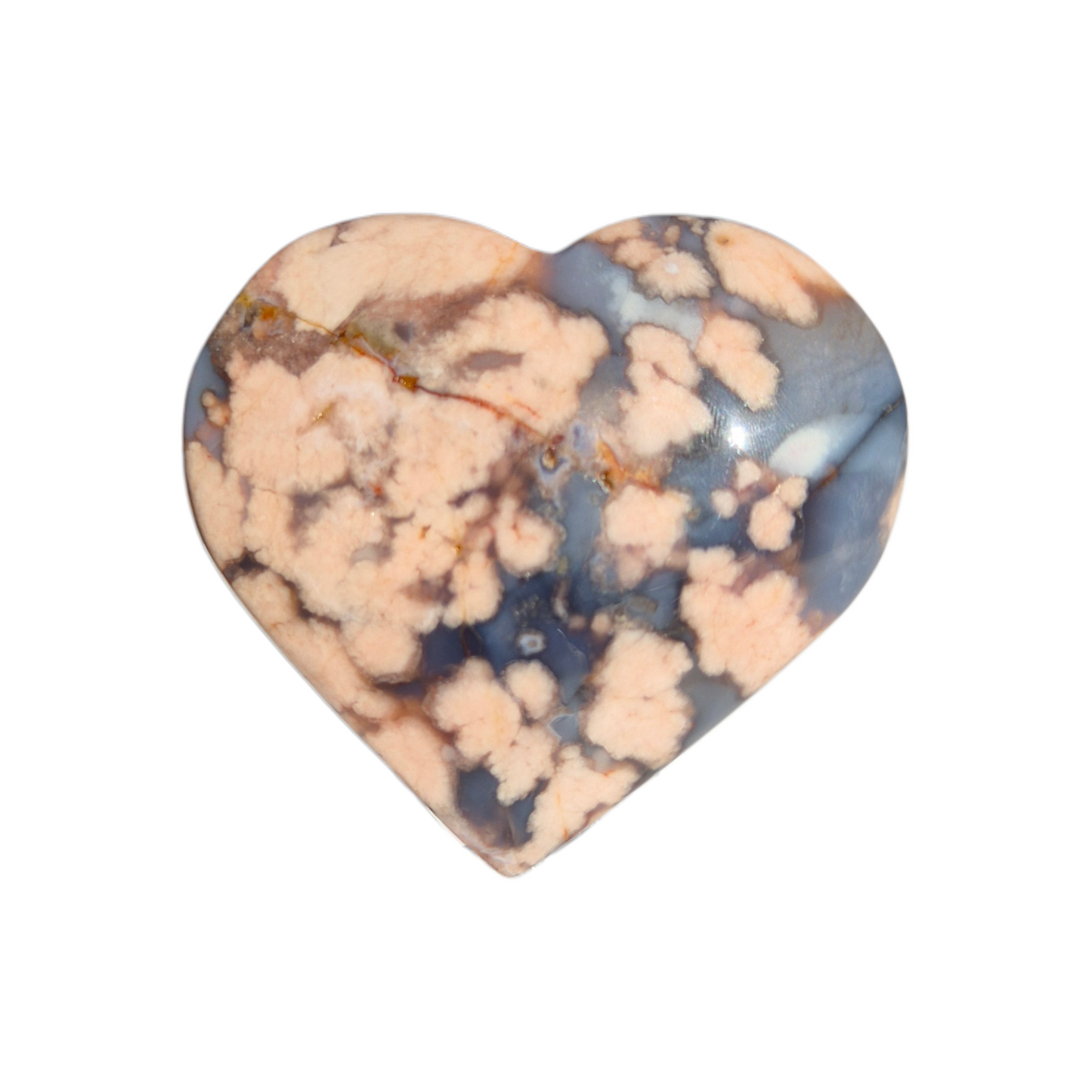 Crystals - Blue Flower Agate Polished Heart