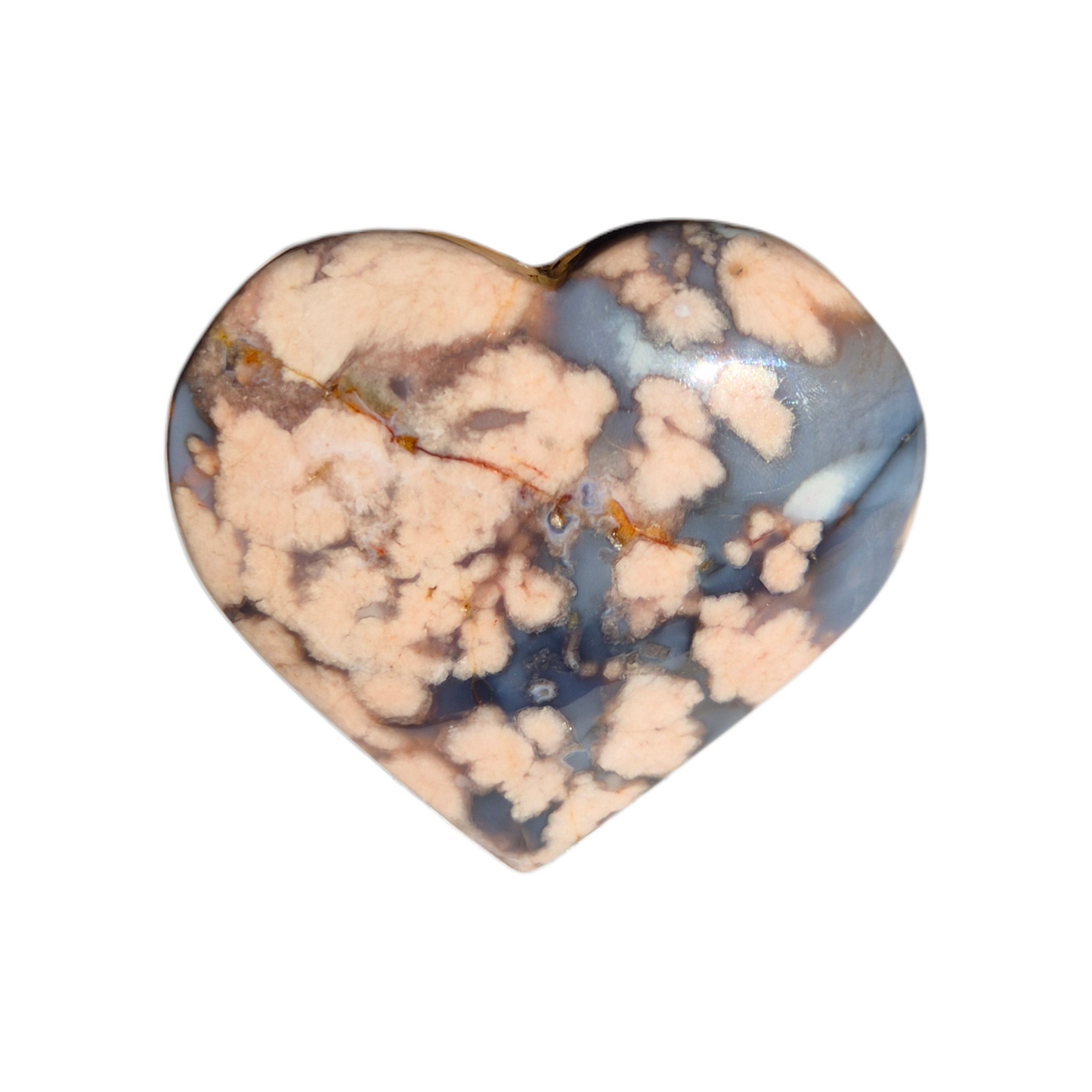 Crystals - Blue Flower Agate Polished Heart