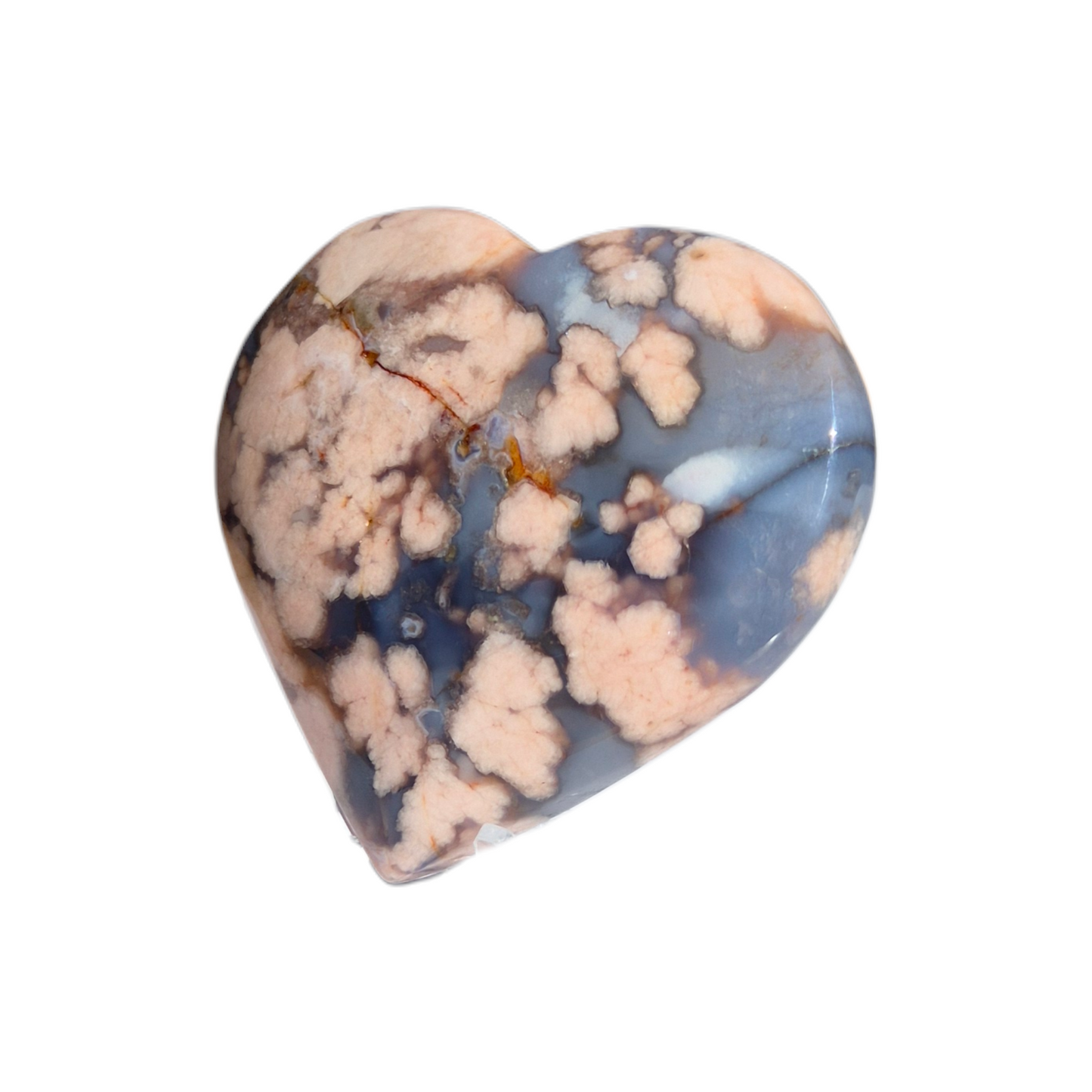 Crystals - Blue Flower Agate Polished Heart