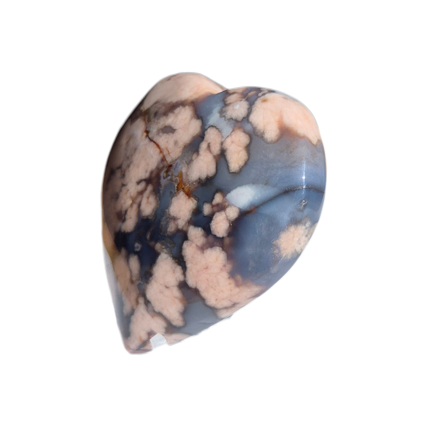 Crystals - Blue Flower Agate Polished Heart