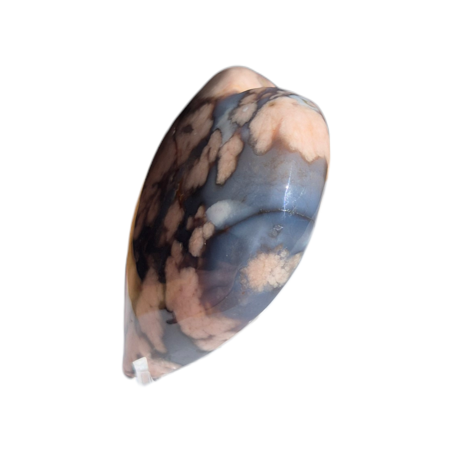 Crystals - Blue Flower Agate Polished Heart