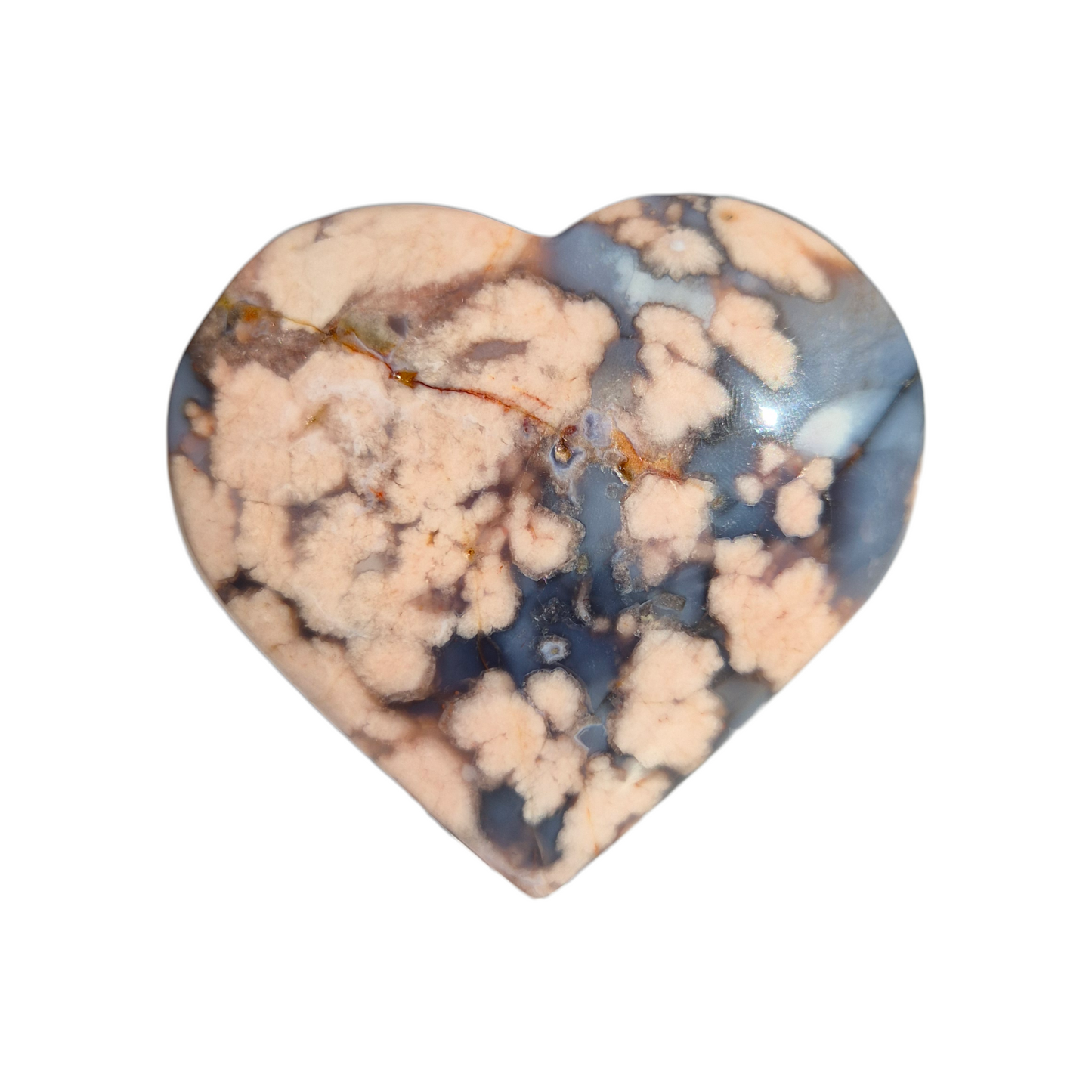 Crystals - Blue Flower Agate Polished Heart