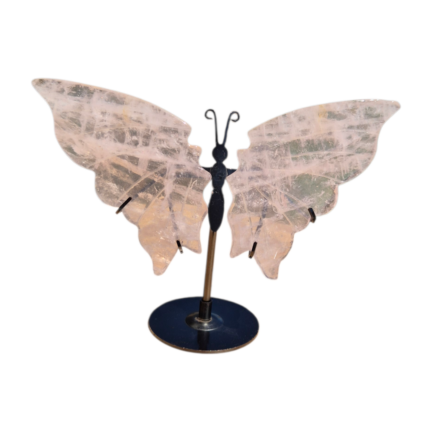 Crystals - Rose Quartz Butterfly Wings with Stand