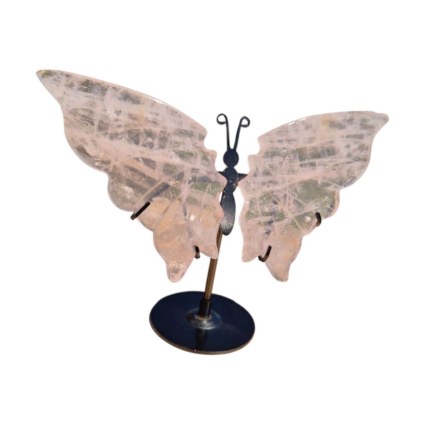 Crystals - Rose Quartz Butterfly Wings with Stand