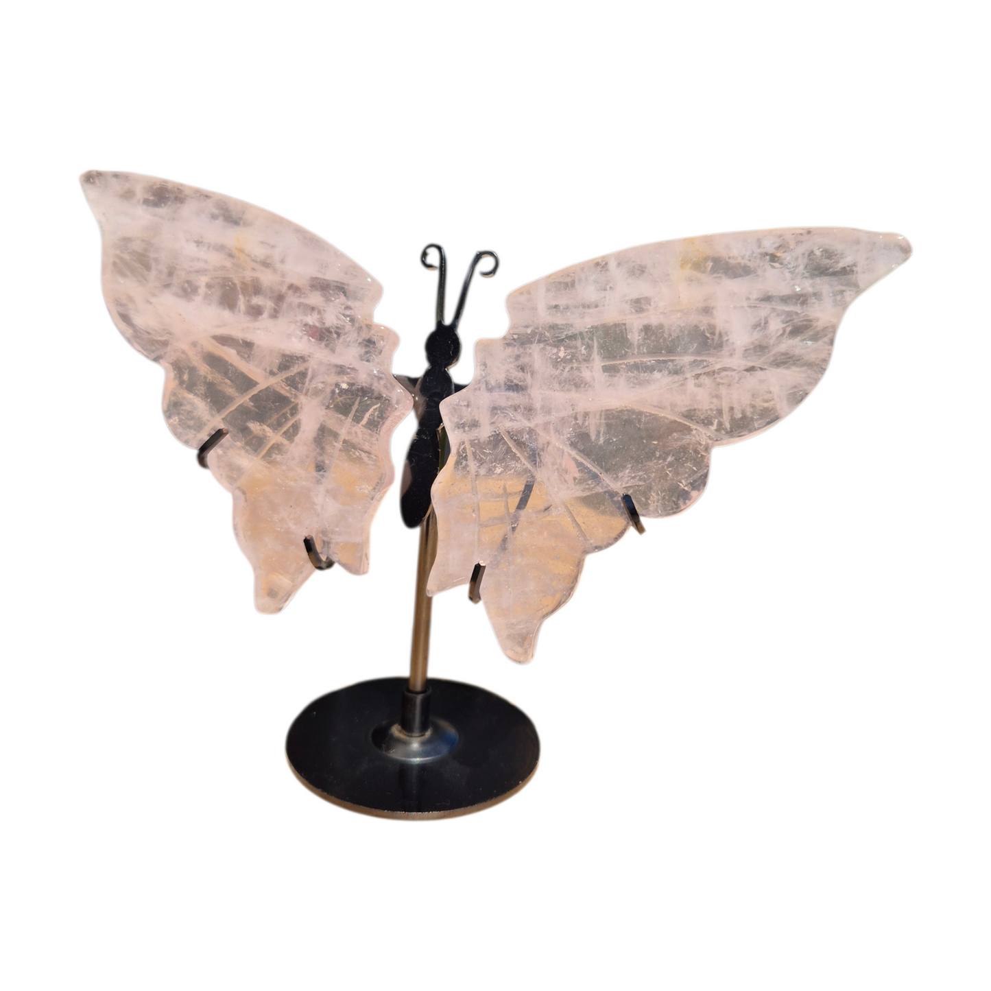 Crystals - Rose Quartz Butterfly Wings with Stand