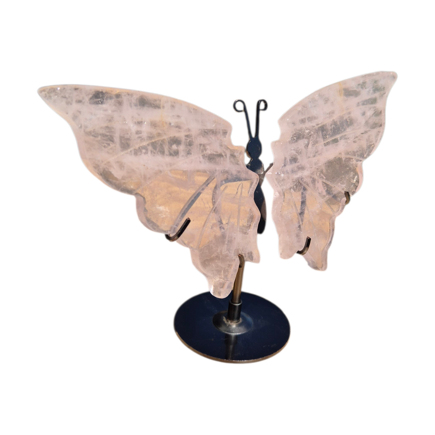 Crystals - Rose Quartz Butterfly Wings with Stand
