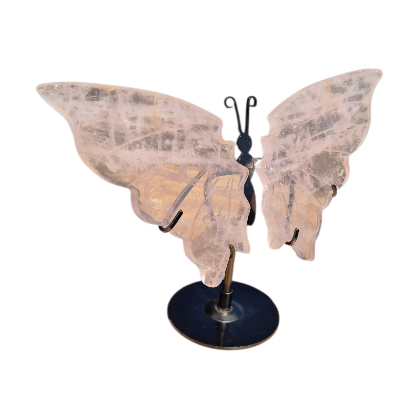 Crystals - Rose Quartz Butterfly Wings with Stand