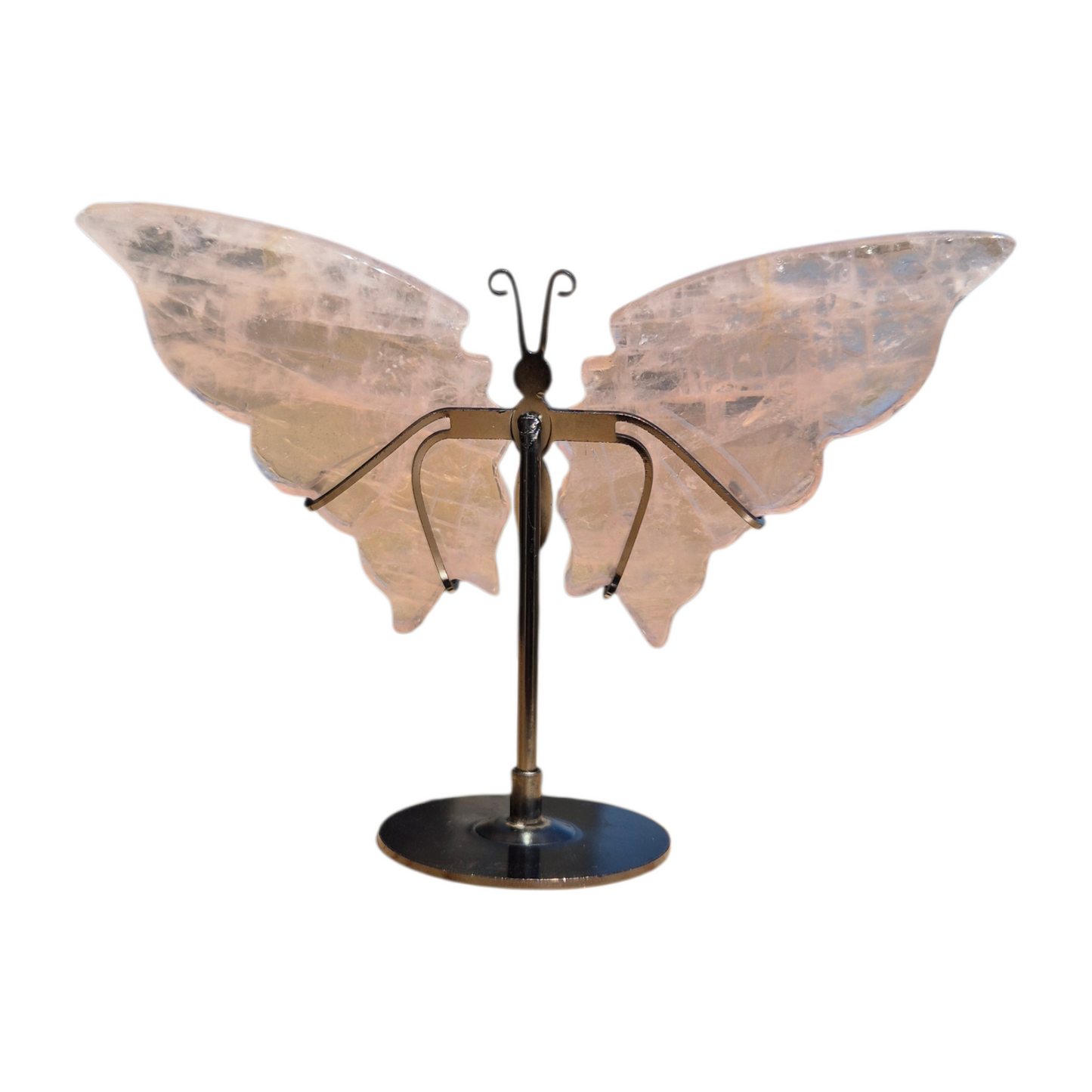 Crystals - Rose Quartz Butterfly Wings with Stand