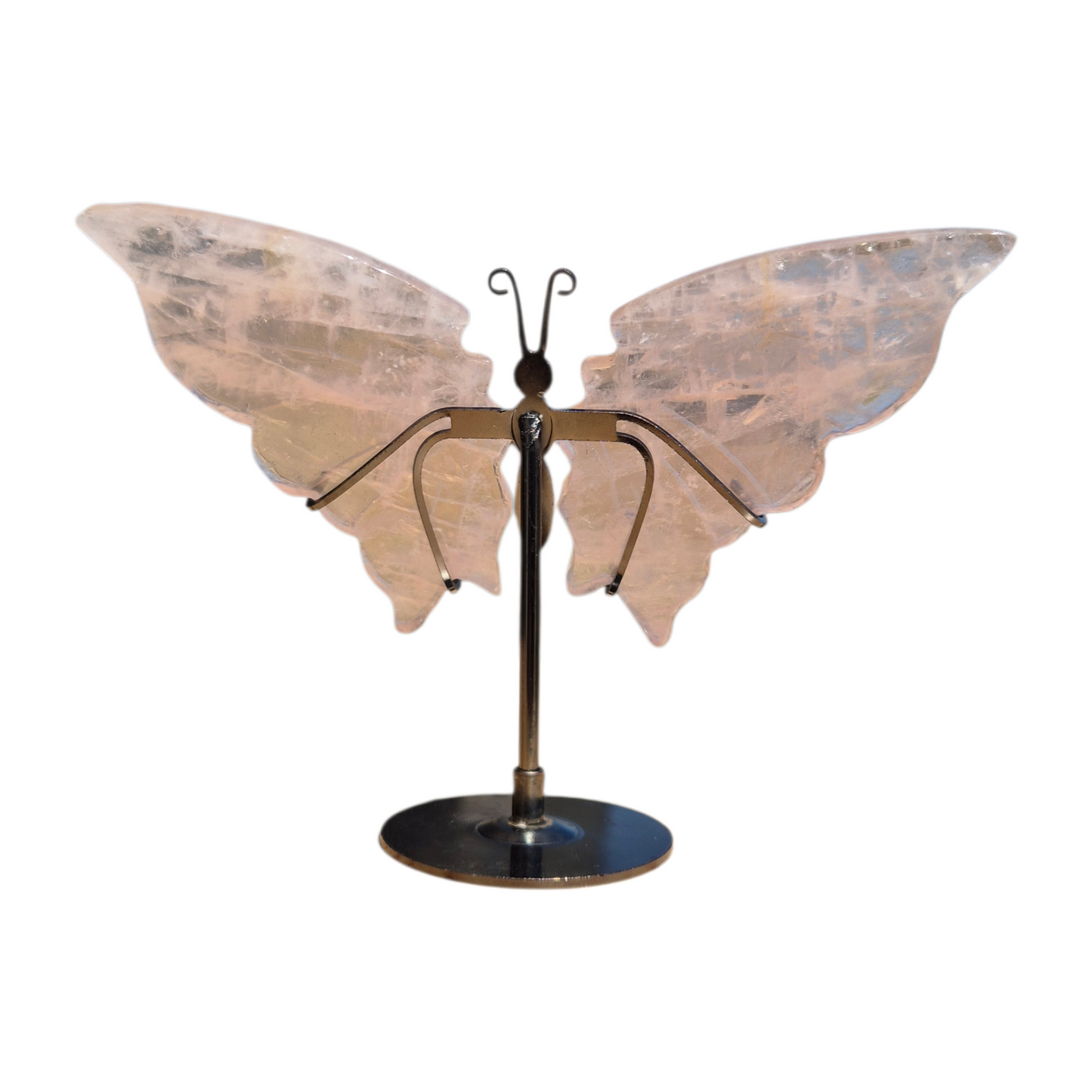 Crystals - Rose Quartz Butterfly Wings with Stand
