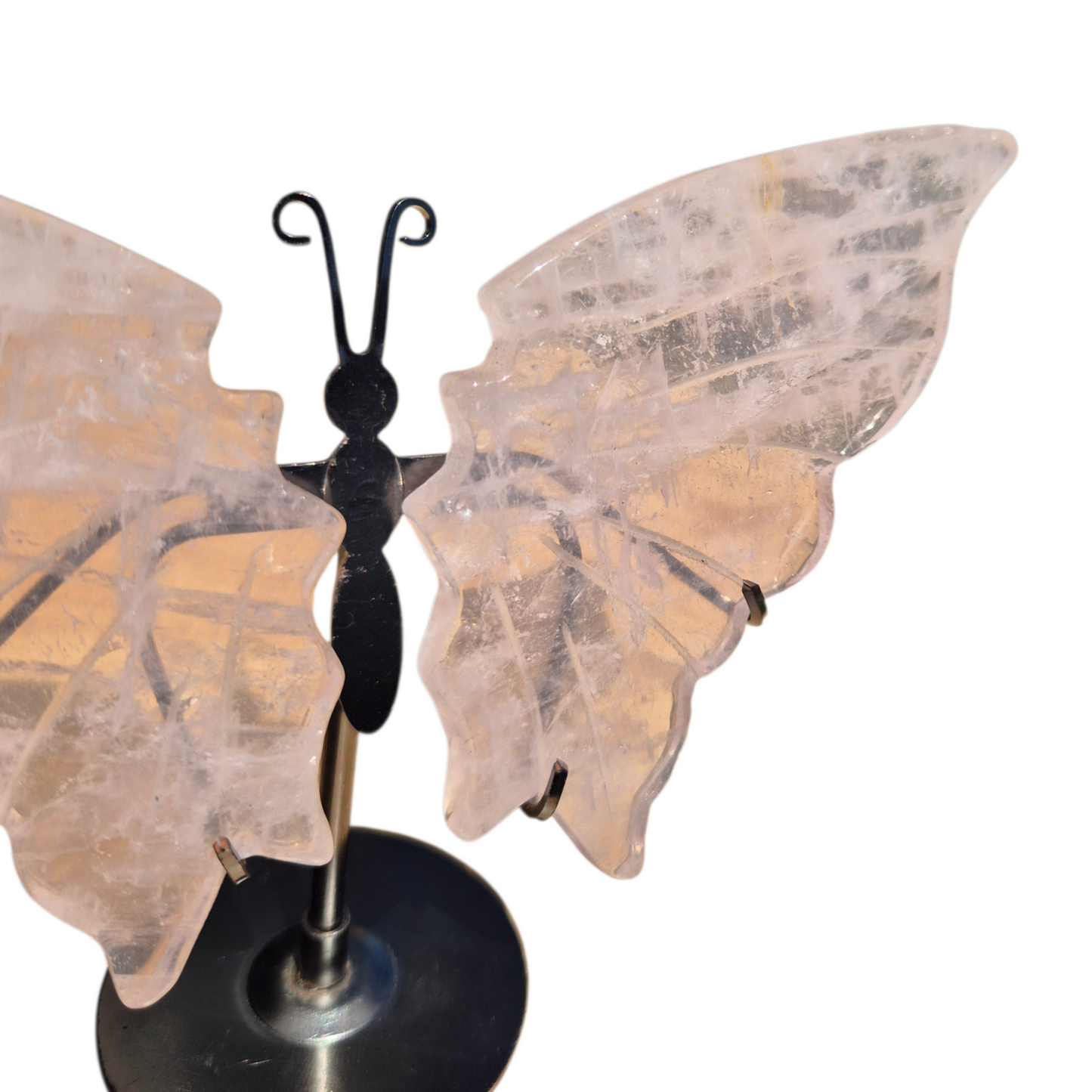 Crystals - Rose Quartz Butterfly Wings with Stand