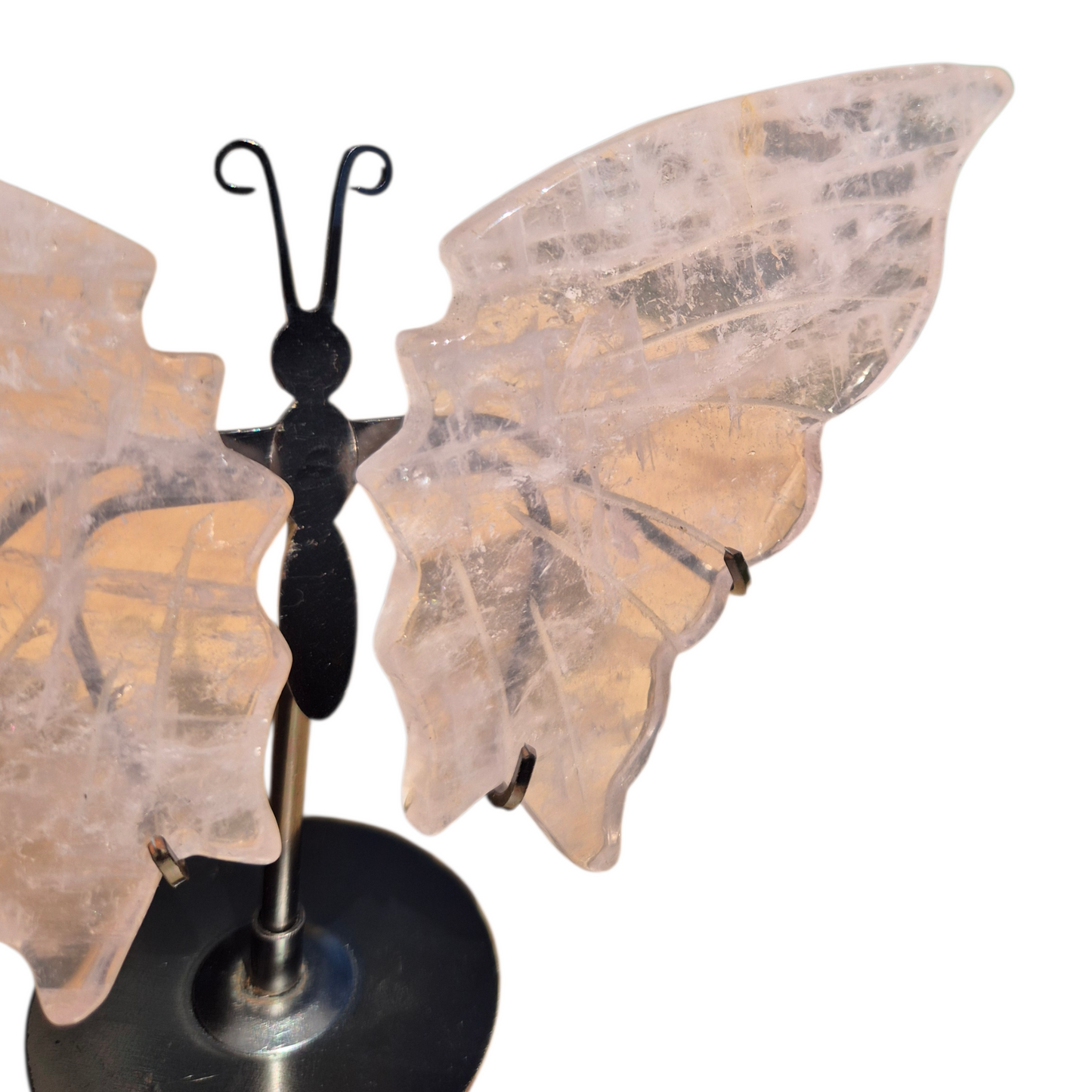 Crystals - Rose Quartz Butterfly Wings with Stand