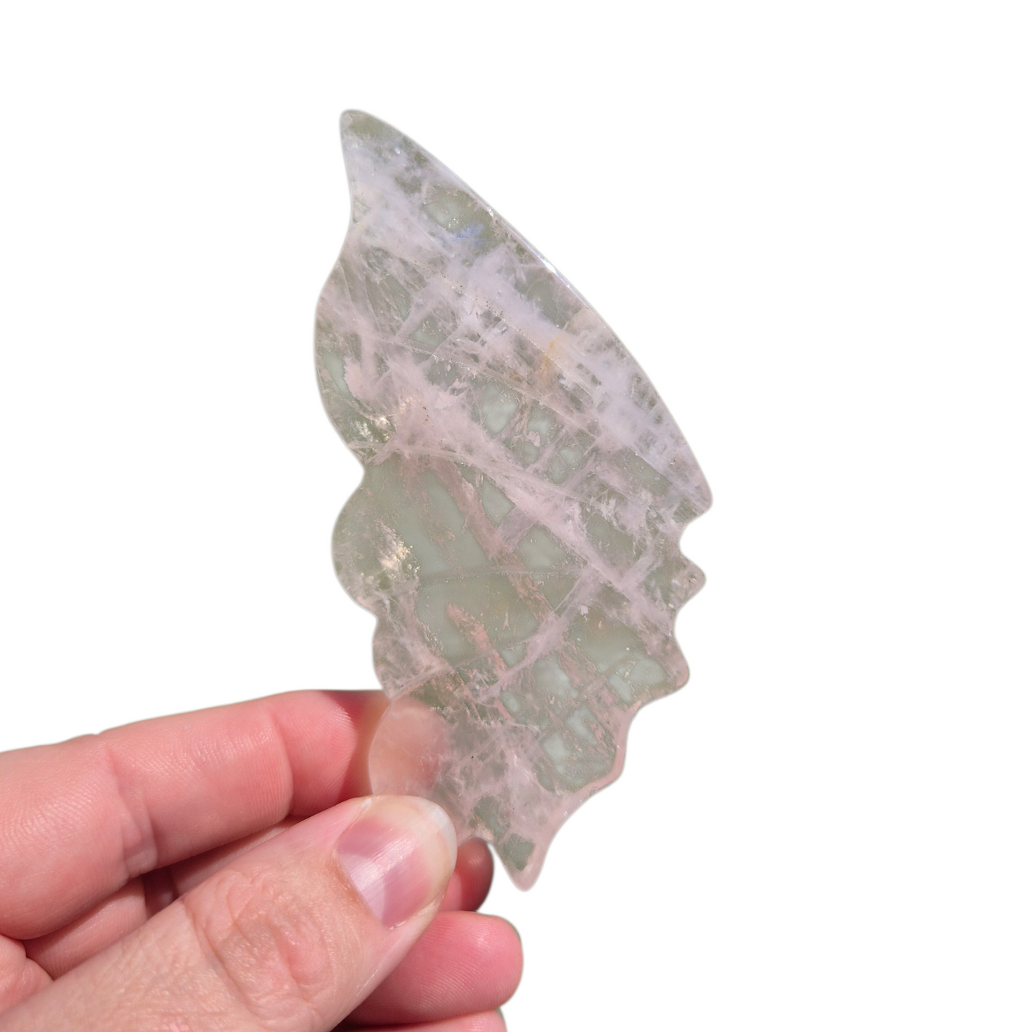 Crystals - Rose Quartz Butterfly Wings with Stand