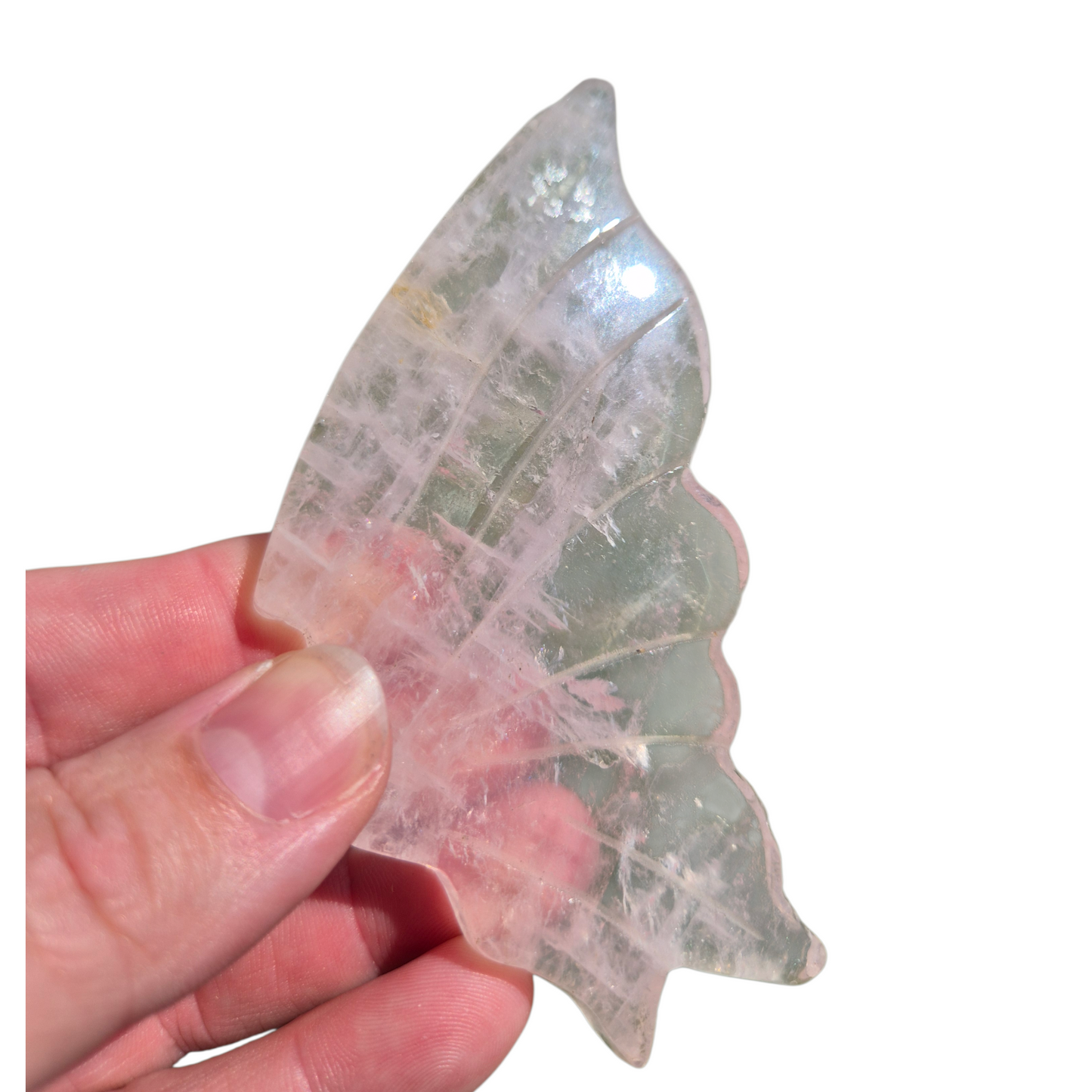 Crystals - Rose Quartz Butterfly Wings with Stand