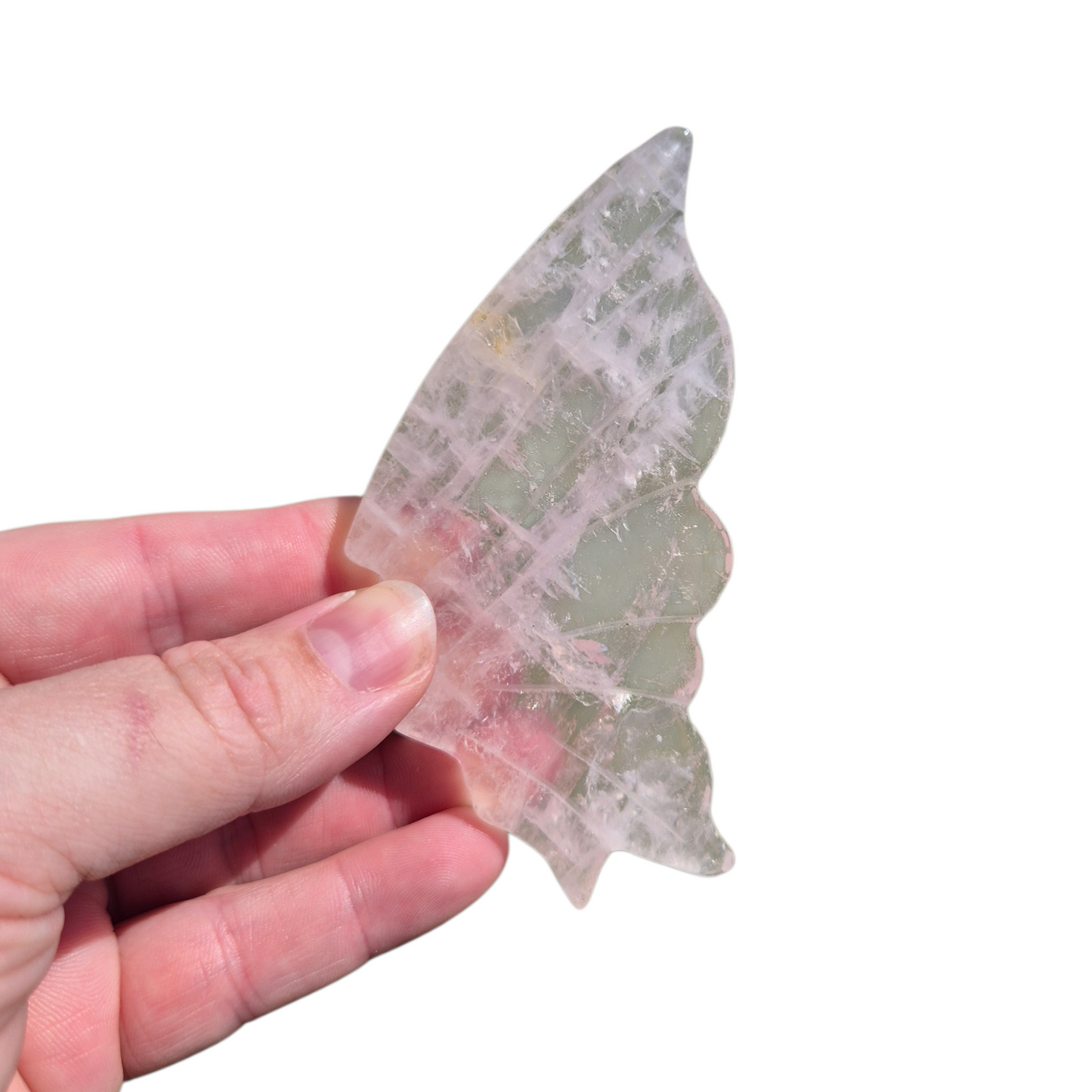Crystals - Rose Quartz Butterfly Wings with Stand