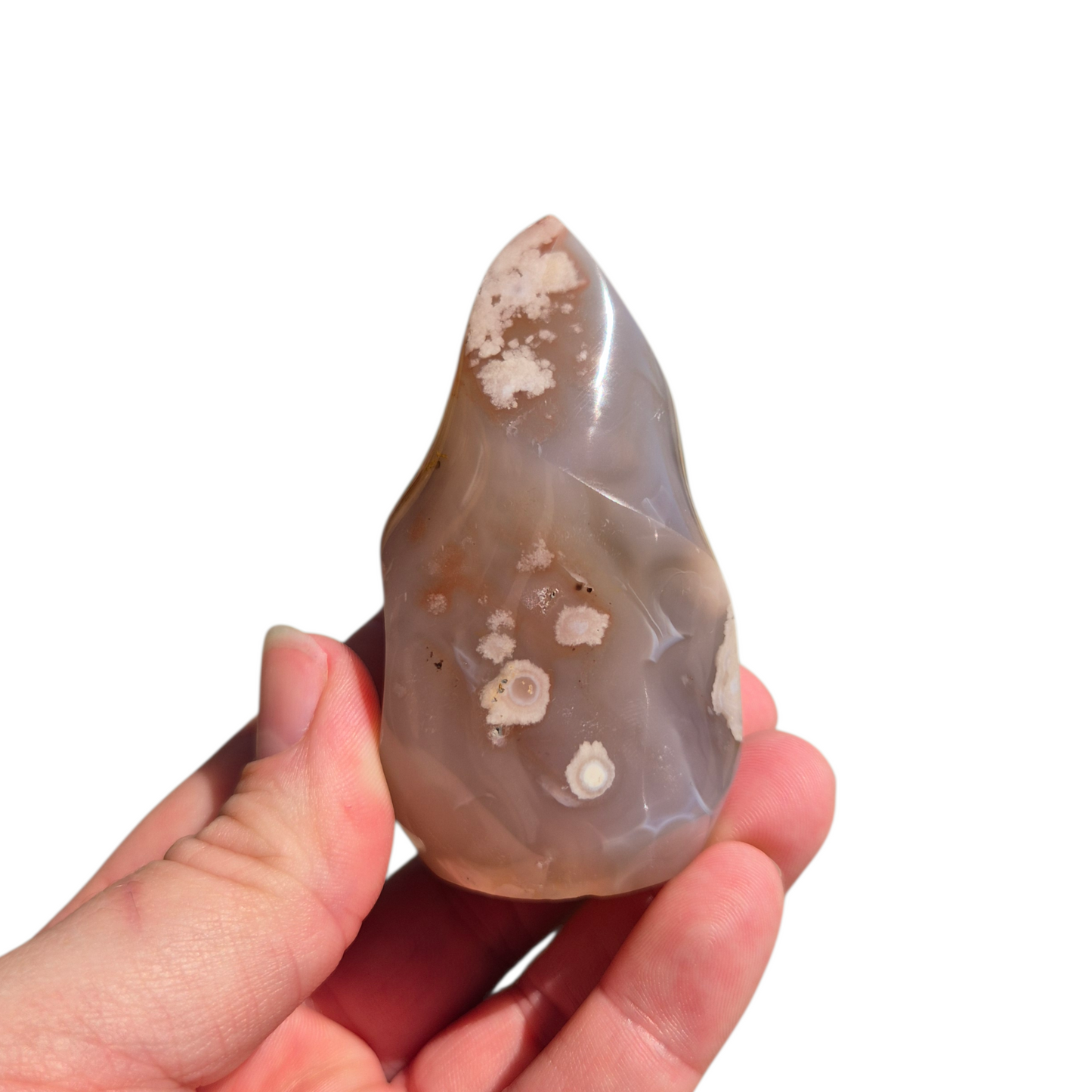 Crystals - Flower Agate Polished Flame