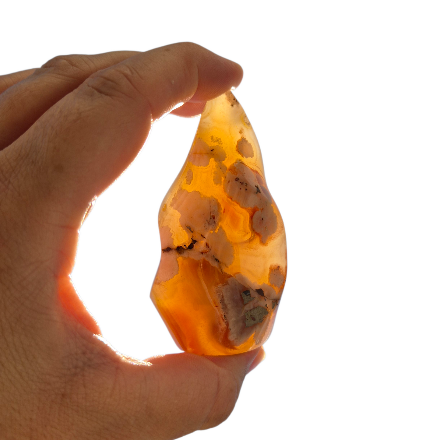 Crystals - Flower Agate Polished Flame