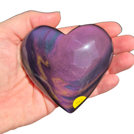 Crystals - Rainbow Obsidian Polished Heart