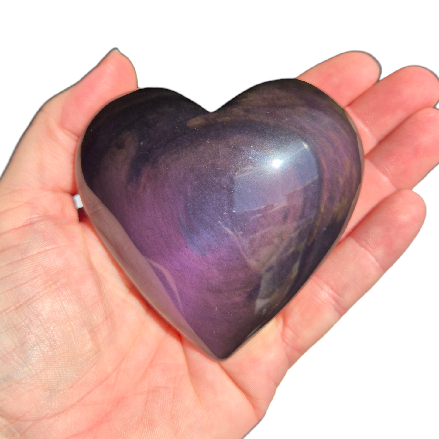 Crystals - Rainbow Obsidian Polished Heart