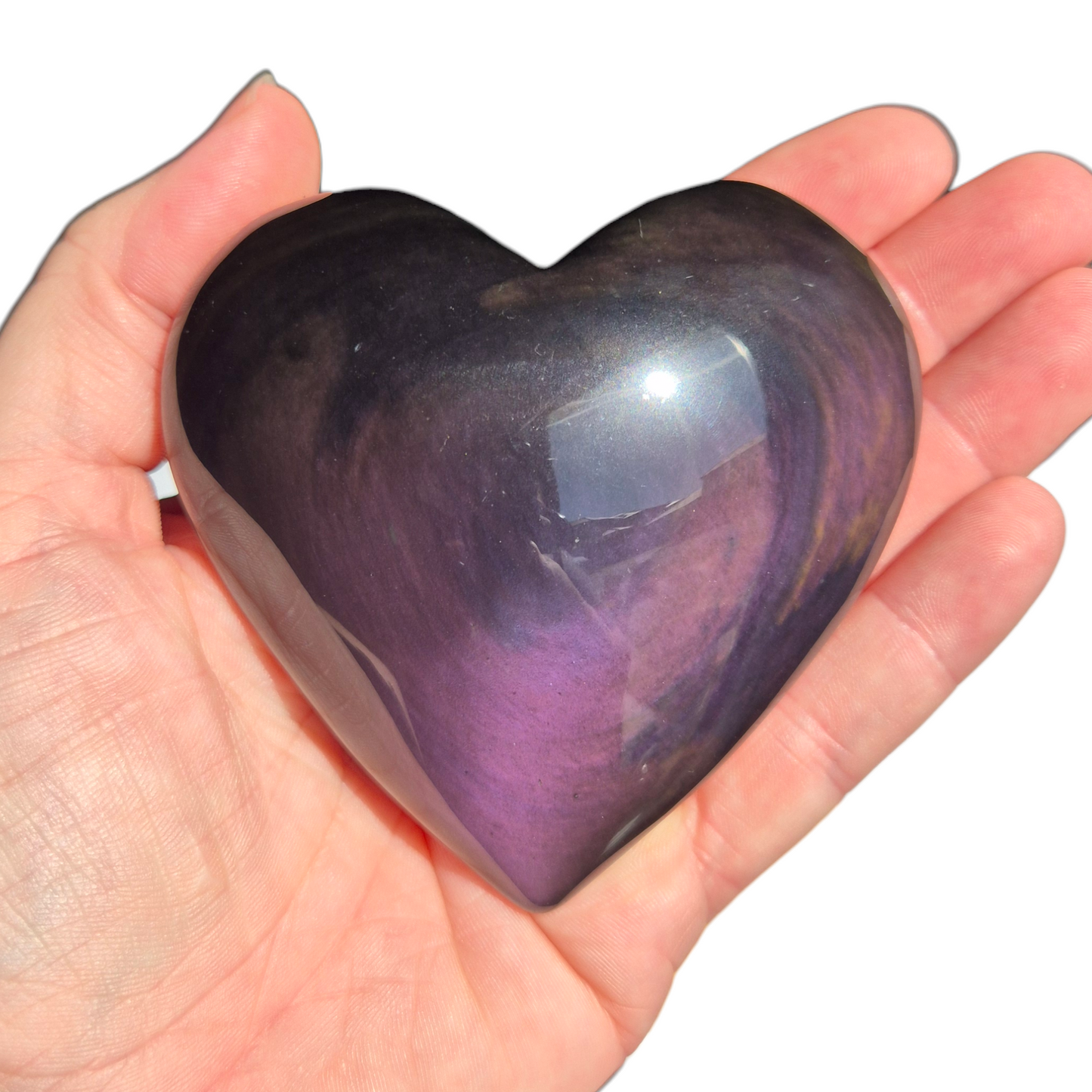 Crystals - Rainbow Obsidian Polished Heart