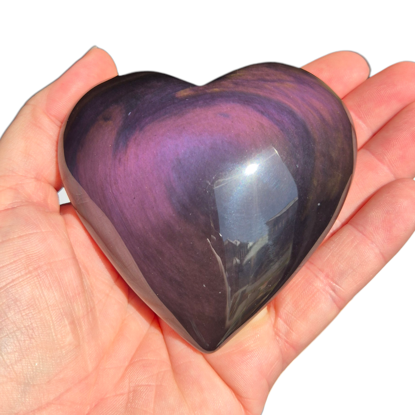 Crystals - Rainbow Obsidian Polished Heart