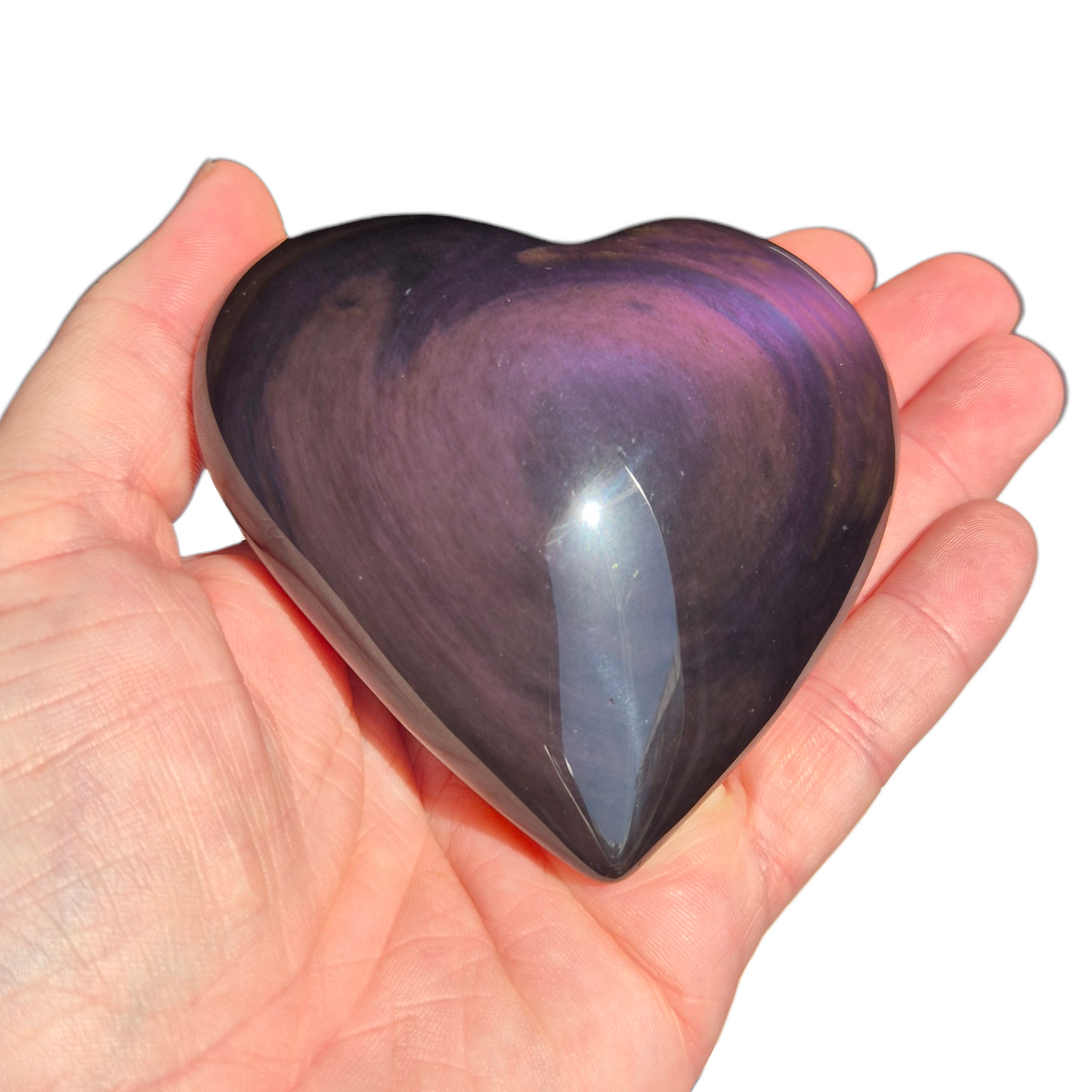 Crystals - Rainbow Obsidian Polished Heart