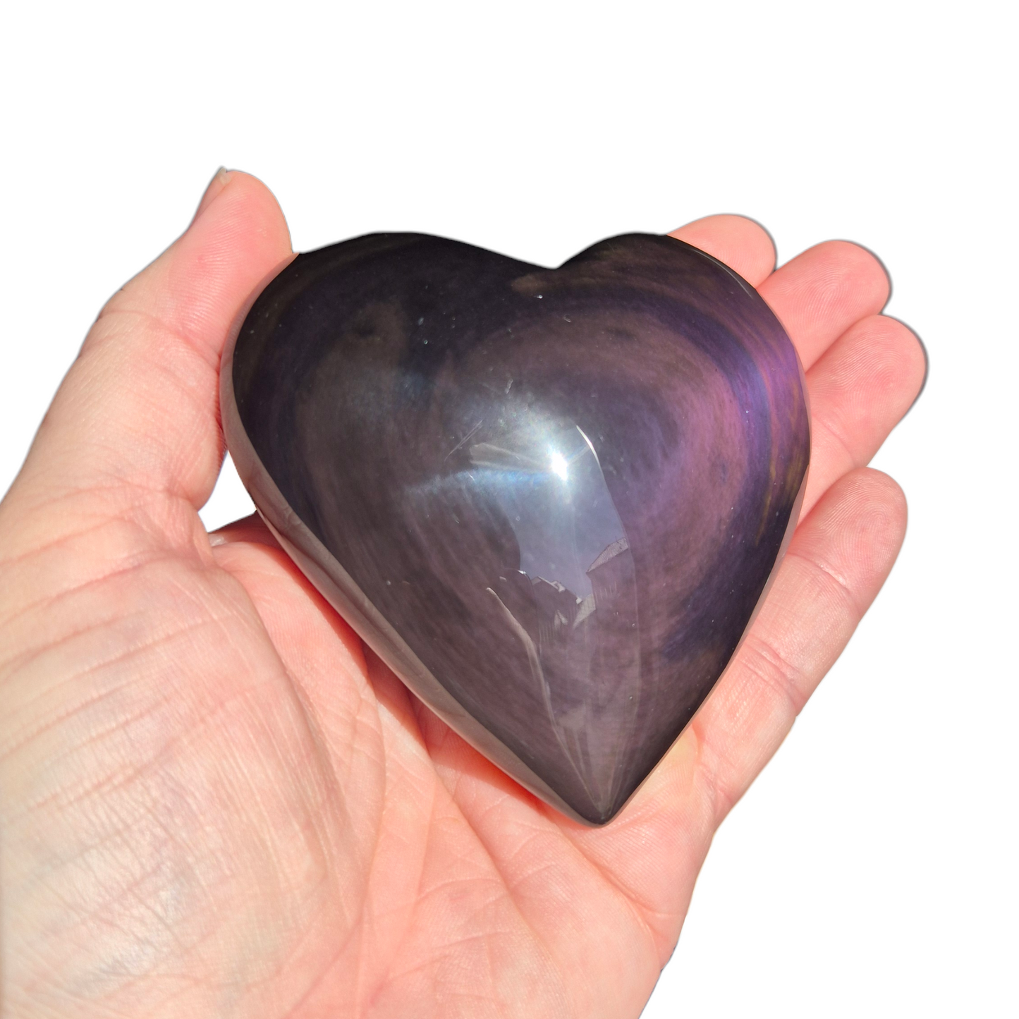 Crystals - Rainbow Obsidian Polished Heart