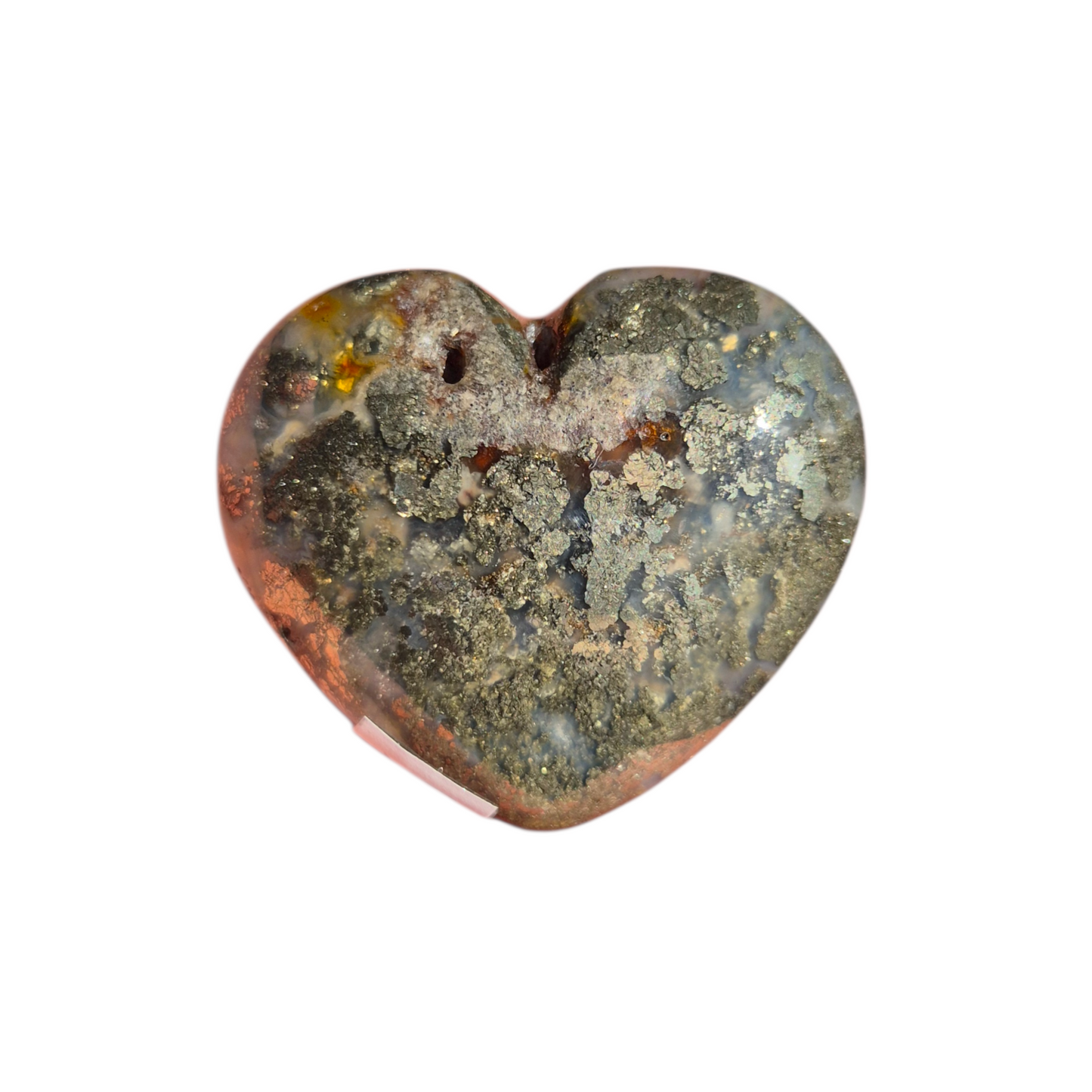 Crystals - Pyrite (in Chalcedony) Polished Heart