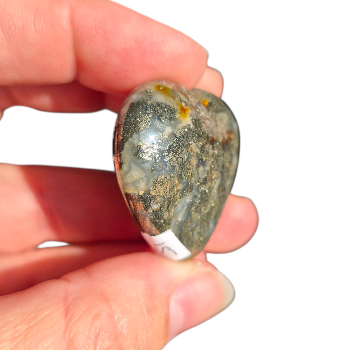 Crystals - Pyrite (in Chalcedony) Polished Heart