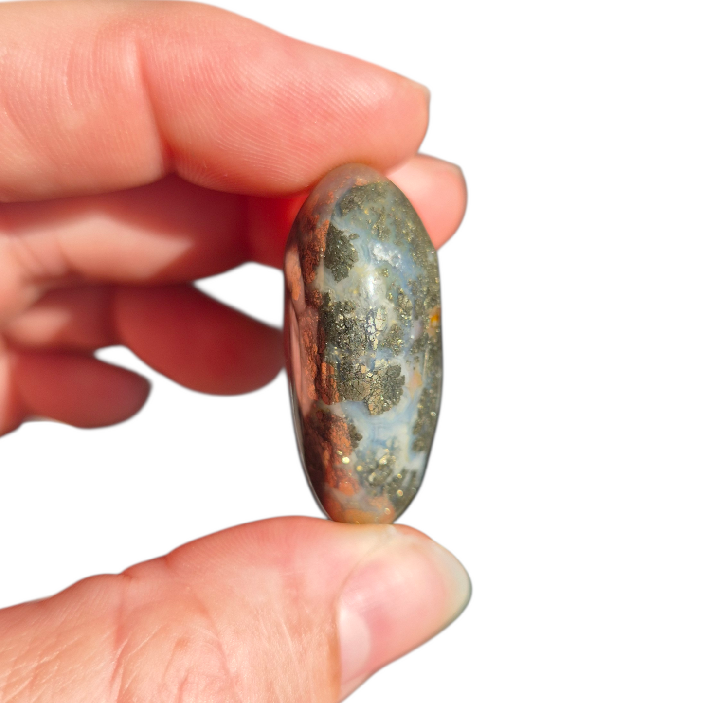Crystals - Pyrite (in Chalcedony) Polished Heart