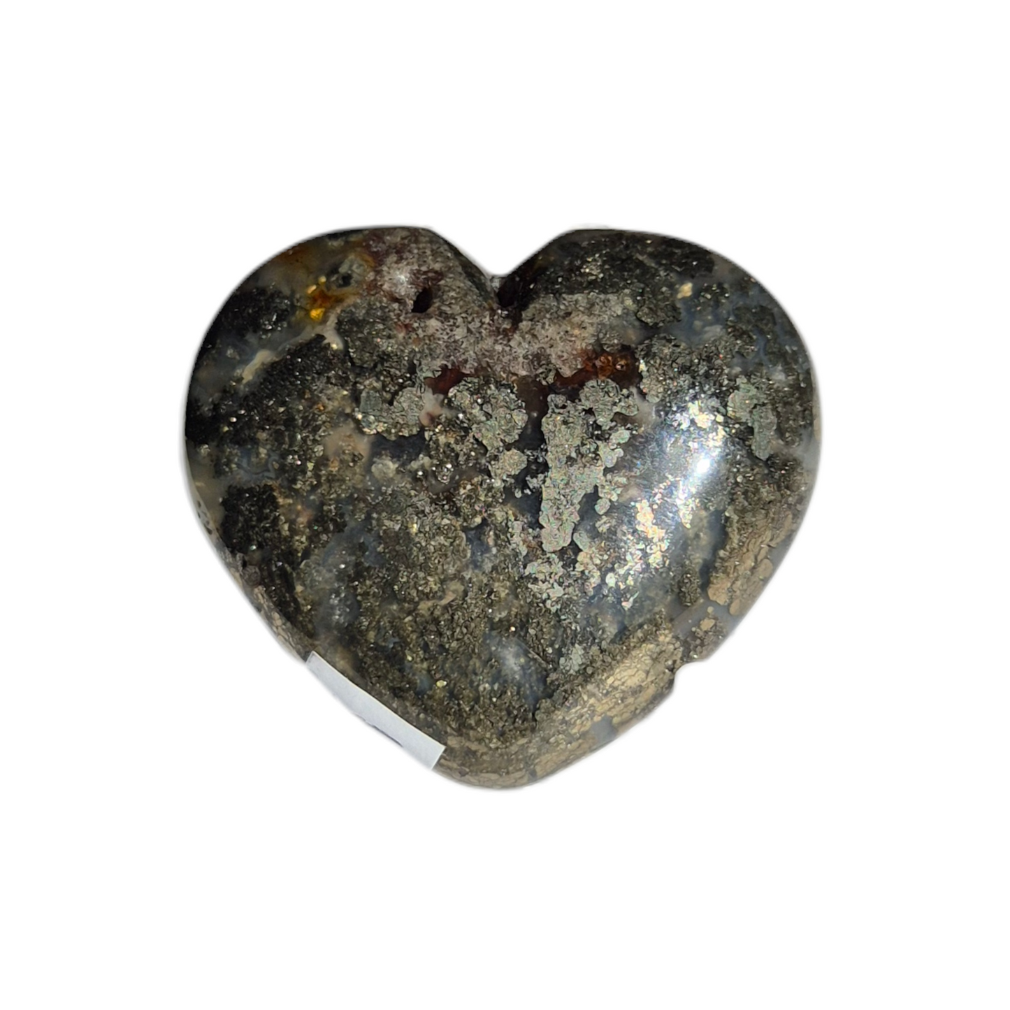 Crystals - Pyrite (in Chalcedony) Polished Heart
