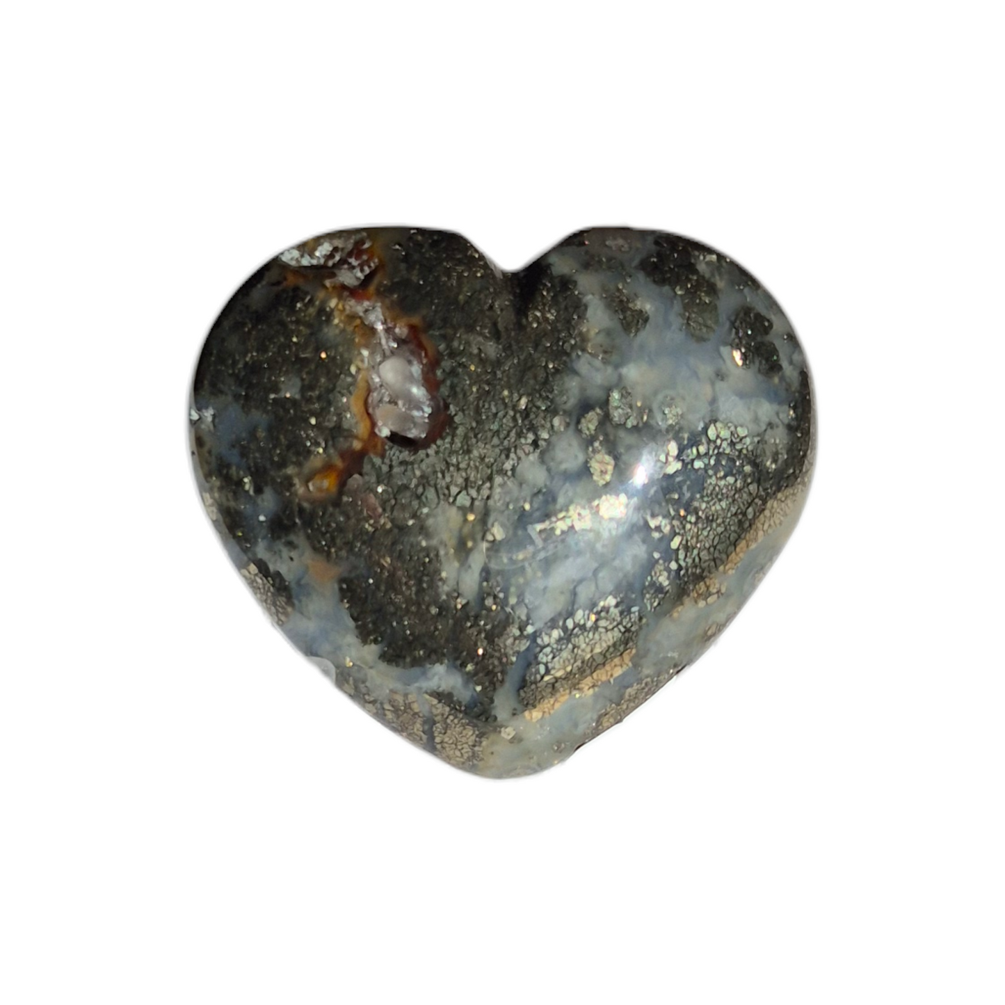 Crystals - Pyrite (in Chalcedony) Polished Heart
